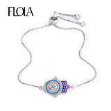 Colorful Micro Crystal Fatima Hand Bracelet for Women