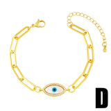 Cuban Link Chain Bracelet Evil Eye Fatima Hand Bracelet Women