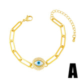Cuban Link Chain Bracelet Evil Eye Fatima Hand Bracelet Women