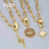Fatima Hand Evil Eye Chain Necklaces for Women CZ Jewelry Gift