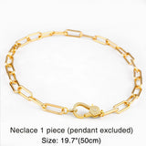 Fatima Hand Evil Eye Chain Necklaces for Women CZ Jewelry Gift