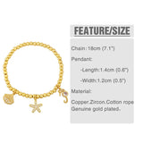 Plated Beads Chain Evil Eye Bracelet For Women
