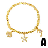 Plated Beads Chain Evil Eye Bracelet For Women