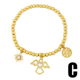Plated Beads Chain Evil Eye Bracelet For Women