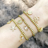 Plated Beads Chain Evil Eye Bracelet For Women