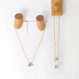 Copper CZ Stone Heart Friendship Necklace Set