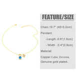 Copper CZ Stone Heart Friendship Necklace Set