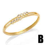 Cuban Chain Butterfly Bangles for Women Copper Zircon Cuff Bangles