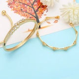 Cuban Chain Butterfly Bangles for Women Copper Zircon Cuff Bangles