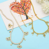 Cuban Chain Palm Tree Necklace Evil Eye Jewelry