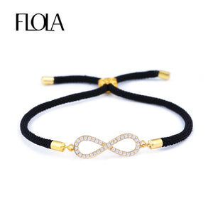 Lucky Infinity Charm Bracelet with Zircon String Adjustable Bracelet & Dangle