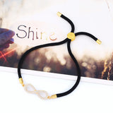 Lucky Infinity Charm Bracelet with Zircon String Adjustable Bracelet & Dangle