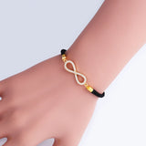 Lucky Infinity Charm Bracelet with Zircon String Adjustable Bracelet & Dangle
