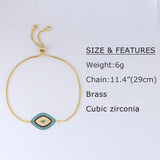 Evil Eye Bracelet for Women with CZ Crystal Eye Plated Jewelry