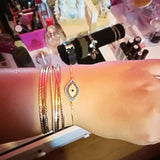 Evil Eye Bracelet for Women with CZ Crystal Eye Plated Jewelry