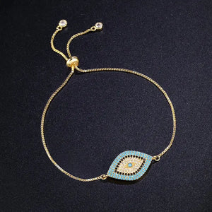 Evil Eye Bracelet for Women with CZ Crystal Eye Plated Jewelry