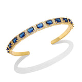 CZ Rhinestone Geometric Cuff Bangle for Women Copper Plated Crystal Jewelry