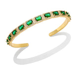 CZ Rhinestone Geometric Cuff Bangle for Women Copper Plated Crystal Jewelry