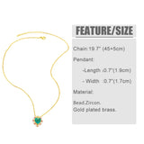 Multicolor CZ Crystal Heart Necklaces Pearls Green Heart Women