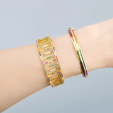 Adjustable Multicolor Crystal Cuff Bangle Bracelet for Women