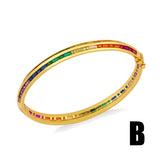 Adjustable Multicolor Crystal Cuff Bangle Bracelet for Women