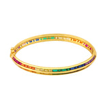 Adjustable Multicolor Crystal Cuff Bangle Bracelet for Women