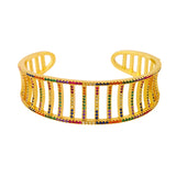 Adjustable Multicolor Crystal Cuff Bangle Bracelet for Women