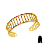 Adjustable Multicolor Crystal Cuff Bangle Bracelet for Women