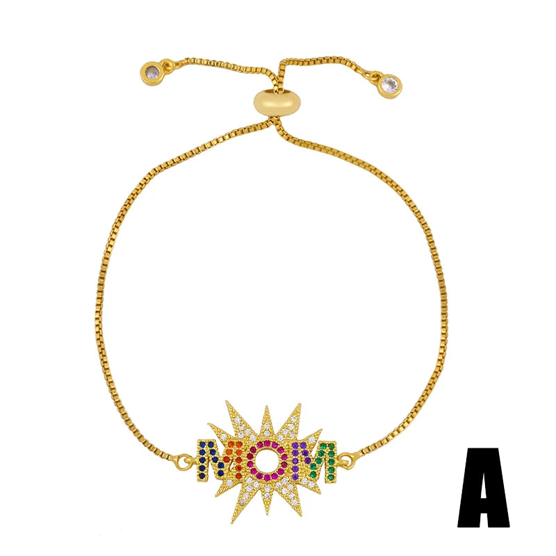 Multicolor MOM MAMA Bracelet Sun Bracelets Adjustable Jewelry