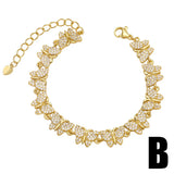Crystal Butterfly Bracelet for Women Zircon Love Letter Star