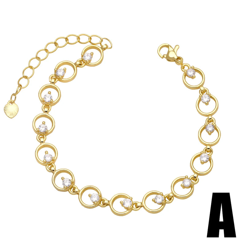 Crystal Butterfly Bracelet for Women Zircon Love Letter Star