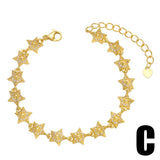 Crystal Butterfly Bracelet for Women Zircon Love Letter Star