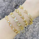 Crystal Butterfly Bracelet for Women Zircon Love Letter Star
