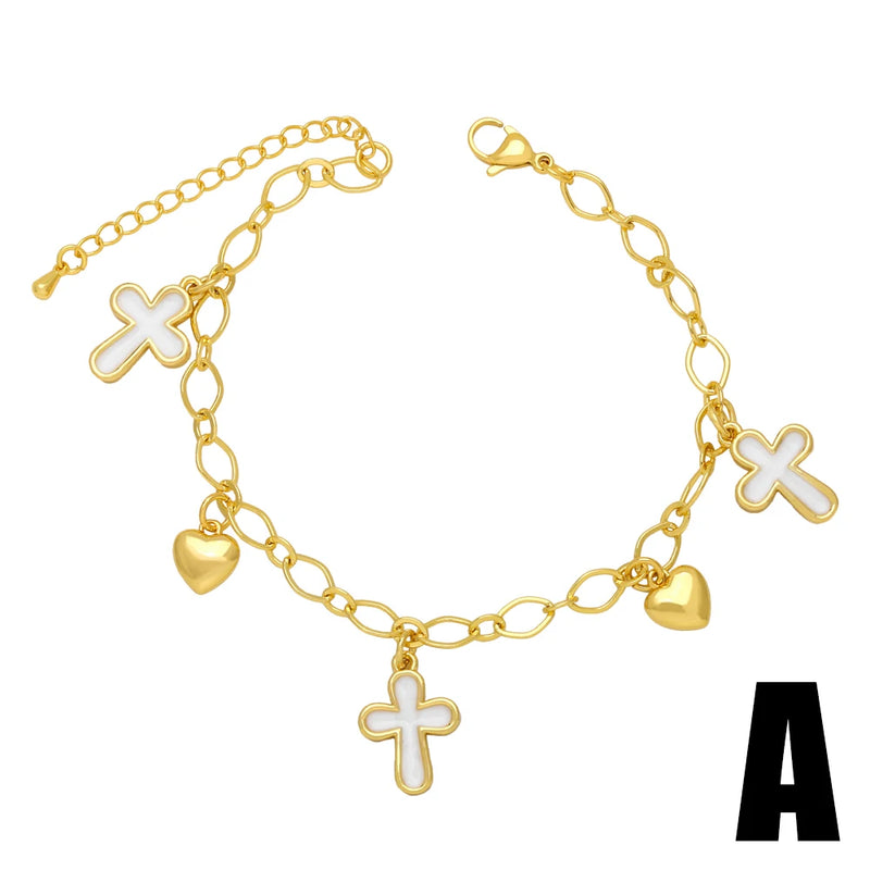 Heart Bracelets Hollow Cross Butterfly Jewelry