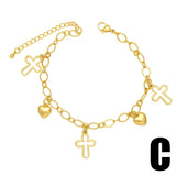 Heart Bracelets Hollow Cross Butterfly Jewelry