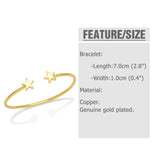 Adjustable Zircon Star Cuff Bangle CZ Crystal Jewelry