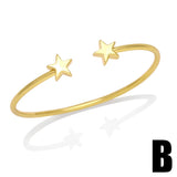 Adjustable Zircon Star Cuff Bangle CZ Crystal Jewelry