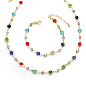 Rainbow Crystal Choker Necklace for Women