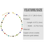Rainbow Crystal Choker Necklace for Women