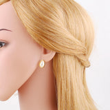 Plated Heart Studs Earrings Small Pearl Zircon Mermaid Tail Love Jewelry
