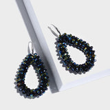 Ivory Crystal Beads Teardrop Earrings for Women