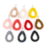 Ivory Crystal Beads Teardrop Earrings for Women