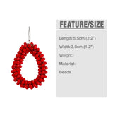 Ivory Crystal Beads Teardrop Earrings for Women