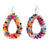 Ivory Crystal Beads Teardrop Earrings for Women