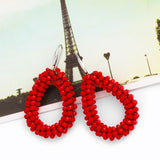 Ivory Crystal Beads Teardrop Earrings for Women