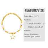 Copper Plated Moon & Star Bracelet for Women | Dainty Heart Jewelry