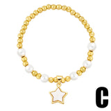 Copper Plated Moon & Star Bracelet for Women | Dainty Heart Jewelry