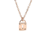 925 Silver High Classic Lock Pendant Charm Padlock Necklace