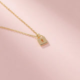 925 Silver High Classic Lock Pendant Charm Padlock Necklace