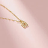 925 Silver High Classic Lock Pendant Charm Padlock Necklace